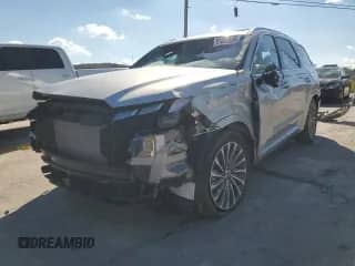 2025 Hyundai Palisade Calligraphy с VIN KM8R7DGE0SU865652, выставлен на аукционе Copart как лот 91202335 с пробегом 5 643 миль миль и Списание • Salvage title. История ставок и продаж доступна на DreamBid. Изображение 1.