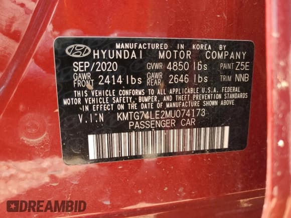 ✅ 2021 Genesis G70 3.3T • VIN: KMTG74LE2MU074173 • Lot: 58236675. Listed on Copart with 65,665 mi. Free auction sales archive from the USA and detailed vehicle history report at DreamBid. Image 12.