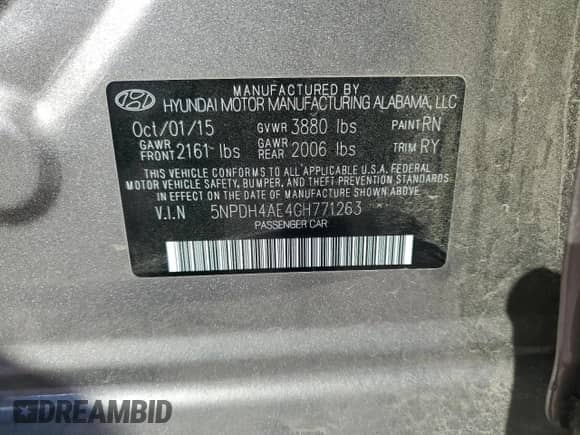 2016 Hyundai Elantra Value Edition с VIN 5NPDH4AE4GH771263, выставлен на аукционе Copart как лот 82385065 с пробегом 130 355 миль миль и Списание • Salvage title. История ставок и продаж доступна на DreamBid. Изображение 12.