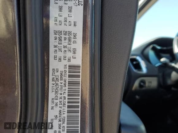 ✅ 2017 Dodge Durango SXT • VIN: 1C4RDJAG7HC661418 • Lot: 86839445. Listed on Copart with 118,872 mi. Free auction sales archive from the USA and detailed vehicle history report at DreamBid. Image 13.