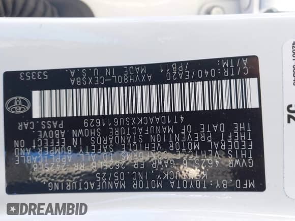 2025 Toyota Camry LE с VIN 4T1DAACKXSU611629, выставлен на аукционе IAAI как лот 43179481 с пробегом Не указан миль и . История ставок и продаж доступна на DreamBid. Изображение 9.