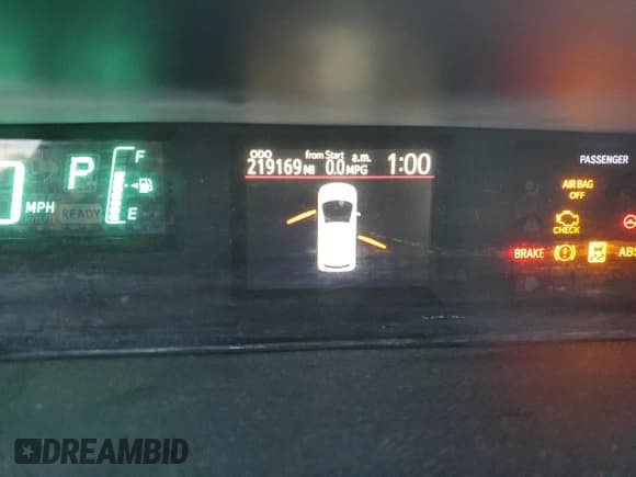 ✅ 2012 Toyota Prius Four • VIN: JTDKDTB31C1501077 • Lot: 82494035. Listed on Copart with 219,169 mi. Free auction sales archive from the USA and detailed vehicle history report at DreamBid. Image 9.