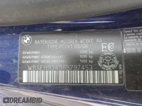 ✅ 2006 BMW M6 • VIN: WBSEH93496B797453 • Lot: 64927125. Wystawiony na Copart z przebiegiem 109 458 mil. Bezpłatny archiwum sprzedaży aukcyjnych z USA i szczegółowy raport historii pojazdu na DreamBid. Zdjęcie 12.