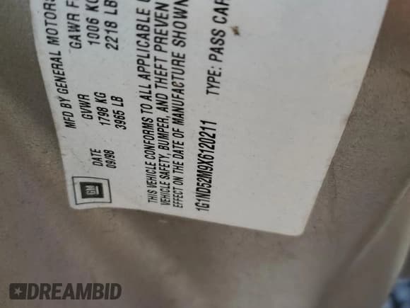 ✅ 1999 Chevrolet Malibu • VIN: 1G1ND52M9X6120211 • Lot: 63807945. Listed on Copart with 154,502 mi. Free auction sales archive from the USA and detailed vehicle history report at DreamBid. Image 12.