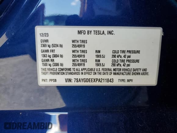 ✅ 2023 Tesla Model Y Long Range • VIN: 7SAYGDEEXPA211843 • Лот: 82739925. Опубликован ранее на Copart с пробегом 34 335 миль. Бесплатный доступ к архиву аукционных продаж из США и подробный отчёт об истории автомобиля на DreamBid. Изображение 13.