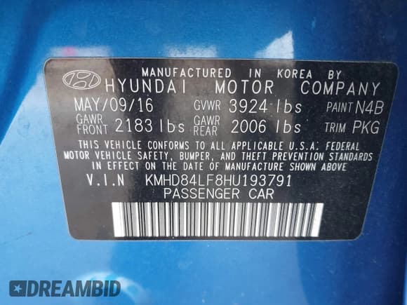 ✅ 2017 Hyundai Elantra SE • VIN: KMHD84LF8HU193791 • Lot: 42759779. Wystawiony na IAAI z przebiegiem 111 344 mil. Bezpłatny archiwum sprzedaży aukcyjnych z USA i szczegółowy raport historii pojazdu na DreamBid. Zdjęcie 9.