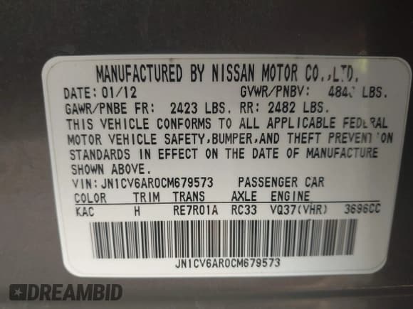 ✅ 2012 Infiniti G37 x • VIN: JN1CV6AR0CM679573 • Lot: 43331407. Wystawiony na IAAI z przebiegiem 108 069 mil. Bezpłatny archiwum sprzedaży aukcyjnych z USA i szczegółowy raport historii pojazdu na DreamBid. Zdjęcie 9.