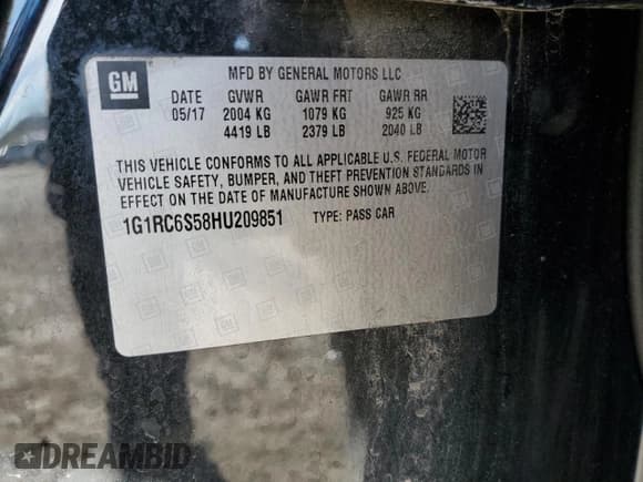 ✅ 2017 Chevrolet Volt LT • VIN: 1G1RC6S58HU209851 • Lot: 49850614. Wystawiony na Copart z przebiegiem 112 085 mil. Bezpłatny archiwum sprzedaży aukcyjnych z USA i szczegółowy raport historii pojazdu na DreamBid. Zdjęcie 15.
