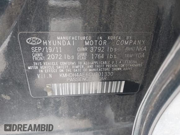 ✅ 2012 Hyundai Elantra Limited • VIN: KMHDH4AE6CU301330 • Лот: 42718477. Опубликован ранее на IAAI с пробегом 169 464 миль. Бесплатный доступ к архиву аукционных продаж из США и подробный отчёт об истории автомобиля на DreamBid. Изображение 9.