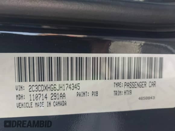 2018 Dodge Charger SXT Plus with VIN 2C3CDXHG6JH174345, listed as a IAAI auction lot 43388377 with 76,831 mi miles and . Bid and sale history available at DreamBid. Image 9.