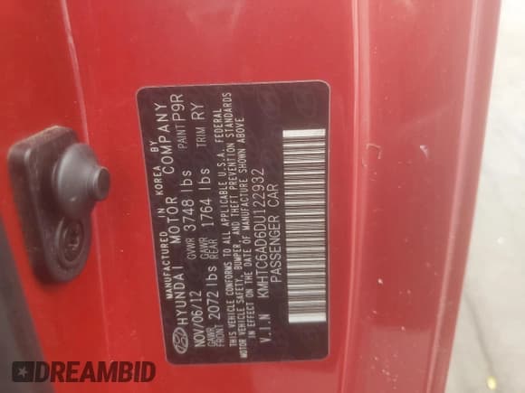 ✅ 2013 Hyundai Veloster w/Black Int • VIN: KMHTC6AD6DU122932 • Lot: 86767604. Wystawiony na Copart z przebiegiem Nie podano. Bezpłatny archiwum sprzedaży aukcyjnych z USA i szczegółowy raport historii pojazdu na DreamBid. Zdjęcie 12.