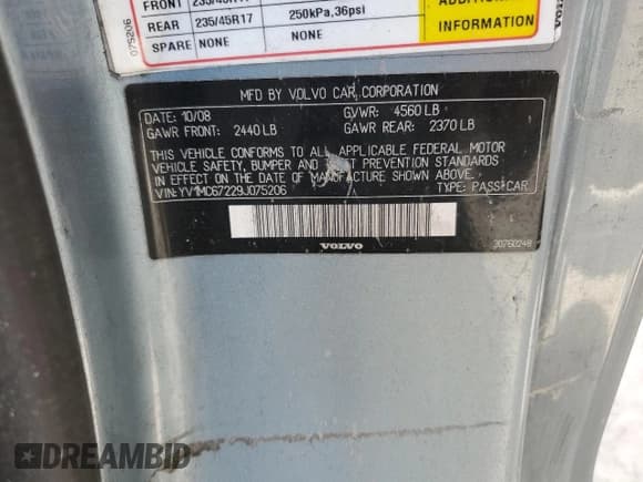 ✅ 2009 Volvo C70 • VIN: YV1MC67229J075206 • Lot: 74823344. Wystawiony na Copart z przebiegiem Nie podano. Bezpłatny archiwum sprzedaży aukcyjnych z USA i szczegółowy raport historii pojazdu na DreamBid. Zdjęcie 12.