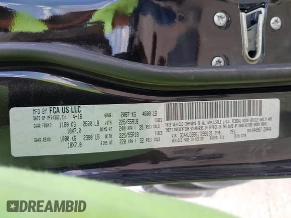 ✅ 2018 Jeep Compass Latitude • VIN: 3C4NJDBB6JT299135 • Lot: 42435560. Listed on IAAI with 74,347 mi. Free auction sales archive from the USA and detailed vehicle history report at DreamBid. Image 9.