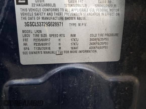 2009 Saturn VUE XR z VIN 3GSCL53729S628971, wystawiony jako Copart lot #80673114 z przebiegiem 203 623 mil mil oraz Szkoda całkowita • Salvage title. Historia ofert i sprzedaży dostępna na DreamBid. Obrazek 12.