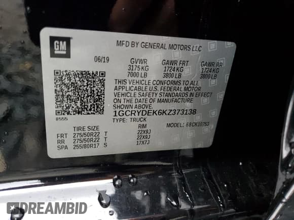✅ 2019 Chevrolet Silverado 1500 LT • VIN: 1GCRYDEK6KZ373138 • Lot: 84451935. Wystawiony na Copart z przebiegiem 76 846 mil. Bezpłatny archiwum sprzedaży aukcyjnych z USA i szczegółowy raport historii pojazdu na DreamBid. Zdjęcie 12.