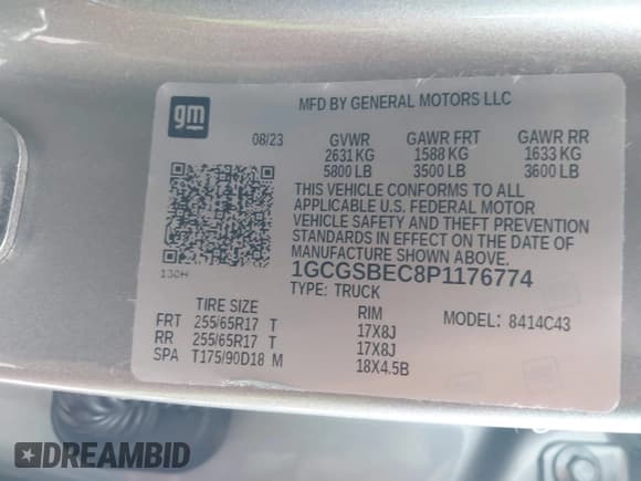 ✅ 2023 Chevrolet Colorado 2WD Work Truck • VIN: 1GCGSBEC8P1176774 • Лот: 43587268. Опубликован ранее на IAAI с пробегом 37 626 миль. Бесплатный доступ к архиву аукционных продаж из США и подробный отчёт об истории автомобиля на DreamBid. Изображение 9.