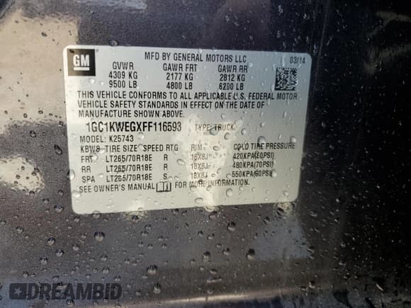 ✅ 2015 Chevrolet Silverado 2500HD LTZ • VIN: 1GC1KWEGXFF116593 • Lot: 66956195. Wystawiony na Copart z przebiegiem Nie podano. Bezpłatny archiwum sprzedaży aukcyjnych z USA i szczegółowy raport historii pojazdu na DreamBid. Zdjęcie 13.
