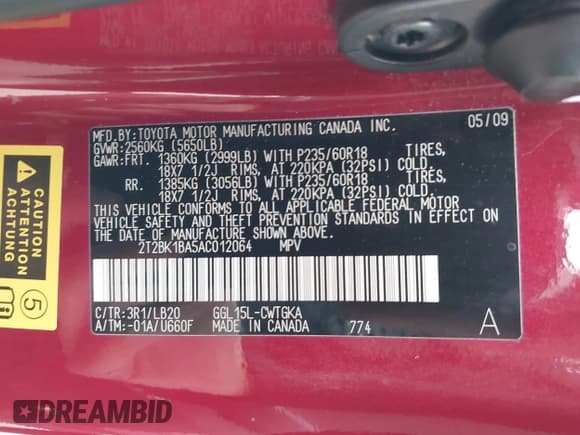 ✅ 2010 Lexus RX 350 • VIN: 2T2BK1BA5AC012064 • Лот: 43638004. Опубликован ранее на IAAI с пробегом 245 266 миль. Бесплатный доступ к архиву аукционных продаж из США и подробный отчёт об истории автомобиля на DreamBid. Изображение 9.