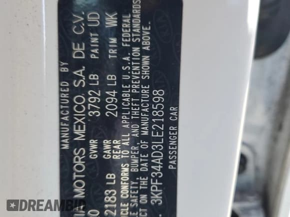 ✅ 2020 Kia Forte GT-Line • VIN: 3KPF34AD3LE218598 • Лот: 93397065. Опубликован ранее на Copart с пробегом 84 750 миль. Бесплатный доступ к архиву аукционных продаж из США и подробный отчёт об истории автомобиля на DreamBid. Изображение 13.