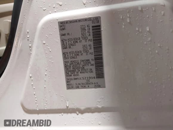 ✅ 2018 Infiniti QX60 • VIN: 5N1DL0MM9JC521994 • Лот: 43603184. Опубликован ранее на IAAI с пробегом 99 873 миль. Бесплатный доступ к архиву аукционных продаж из США и подробный отчёт об истории автомобиля на DreamBid. Изображение 9.