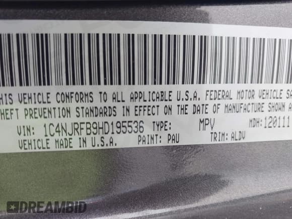 ✅ 2017 Jeep Patriot High Altitude • VIN: 1C4NJRFB9HD195536 • Lot: 42059608. Listed on IAAI with 105,342 mi. Free auction sales archive from the USA and detailed vehicle history report at DreamBid. Image 9.
