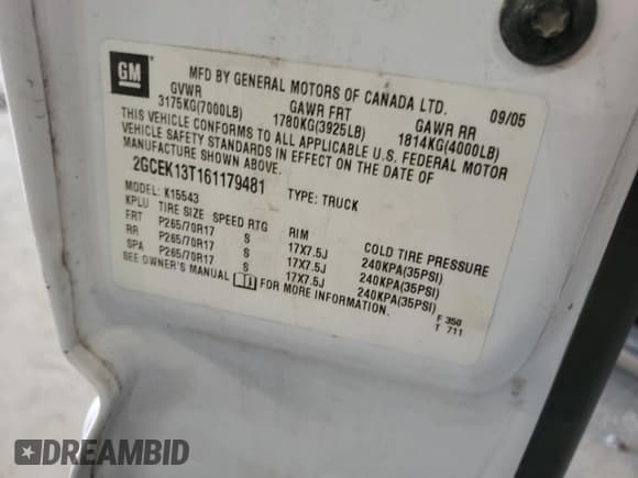 ✅ 2006 Chevrolet Silverado 1500 LT1 • VIN: 2GCEK13T161179481 • Lot: 59467544. Listed on Copart with 381,104 mi. Free auction sales archive from the USA and detailed vehicle history report at DreamBid. Image 12.