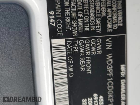 ✅ 2019 Mercedes-Benz Sprinter • VIN: WD3PF1CD0KP107250 • Lot: 83414914. Wystawiony na Copart z przebiegiem 43 299 mil. Bezpłatny archiwum sprzedaży aukcyjnych z USA i szczegółowy raport historii pojazdu na DreamBid. Zdjęcie 12.