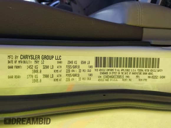 ✅ 2012 Dodge Durango SXT • VIN: 1C4RDHAG0CC358515 • Лот: 43456154. Опубликован ранее на IAAI с пробегом 135 840 миль. Бесплатный доступ к архиву аукционных продаж из США и подробный отчёт об истории автомобиля на DreamBid. Изображение 9.