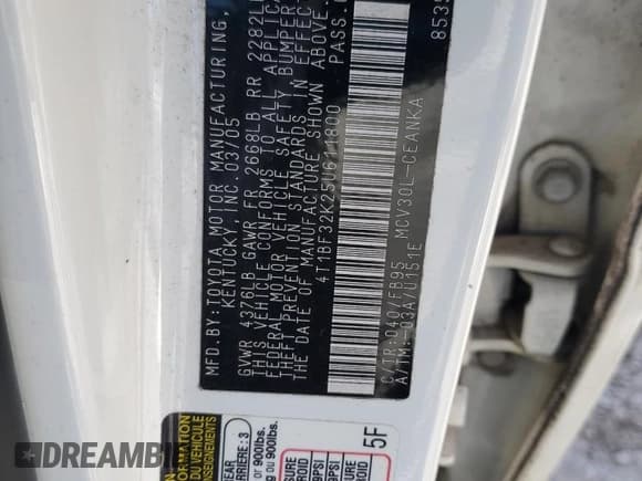 ✅ 2005 Toyota Camry LE • VIN: 4T1BF32K25U611800 • Lot: 92699075. Wystawiony na Copart z przebiegiem 137 898 mil. Bezpłatny archiwum sprzedaży aukcyjnych z USA i szczegółowy raport historii pojazdu na DreamBid. Zdjęcie 12.