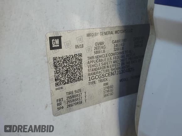 ✅ 2018 Chevrolet Colorado 2WD LT • VIN: 1GCGSCEN7J1304825 • Lot: 69441725. Listed on Copart with 145,656 mi. Free auction sales archive from the USA and detailed vehicle history report at DreamBid. Image 12.