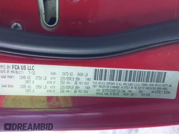 ✅ 2017 Dodge Journey Crossroad Plus • VIN: 3C4PDCGG8HT501546 • Лот: 43214376. Опубликован ранее на IAAI с пробегом 105 715 миль. Бесплатный доступ к архиву аукционных продаж из США и подробный отчёт об истории автомобиля на DreamBid. Изображение 9.