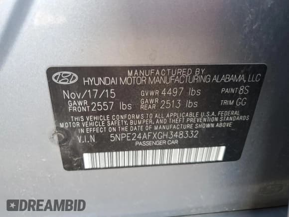 ✅ 2016 Hyundai Sonata SE • VIN: 5NPE24AFXGH348332 • Lot: 92128205. Wystawiony na Copart z przebiegiem 171 897 mil. Bezpłatny archiwum sprzedaży aukcyjnych z USA i szczegółowy raport historii pojazdu na DreamBid. Zdjęcie 12.