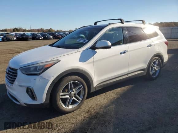 2017 Hyundai Santa Fe Limited Ultimate with VIN KM8SR4HF5HU185113, listed as a Copart auction lot 90997665 with 223,157 mi miles and Clean title. Bid and sale history available at DreamBid. Image 1.