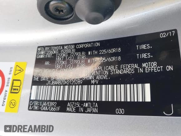 ✅ 2017 Lexus NX 200t • VIN: JTJBARBZ0H2125289 • Lot: 41632911. Listed on IAAI with 91,203 mi. Free auction sales archive from the USA and detailed vehicle history report at DreamBid. Image 9.