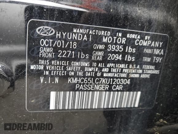 ✅ 2019 Hyundai Ioniq Blue • VIN: KMHC65LC7KU120304 • Lot: 51005774. Wystawiony na Copart z przebiegiem 109 930 mil. Bezpłatny archiwum sprzedaży aukcyjnych z USA i szczegółowy raport historii pojazdu na DreamBid. Zdjęcie 12.