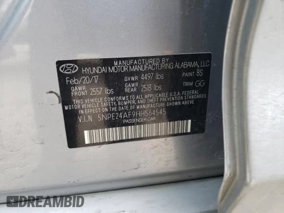 ✅ 2017 Hyundai Sonata SE • VIN: 5NPE24AF9HH564545 • Лот: 70220042. Опубликован ранее на Copart с пробегом 100 869 миль. Бесплатный доступ к архиву аукционных продаж из США и подробный отчёт об истории автомобиля на DreamBid. Изображение 12.