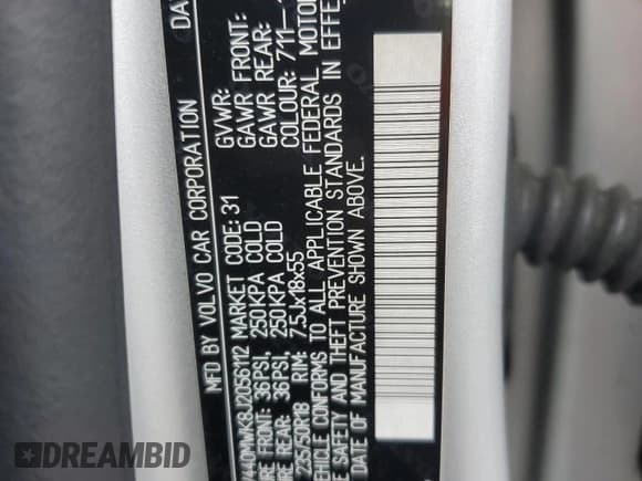 ✅ 2018 Volvo V60 • VIN: YV440MWK8J2056112 • Лот: 68366383. Опубликован ранее на Copart с пробегом 51 691 миль. Бесплатный доступ к архиву аукционных продаж из США и подробный отчёт об истории автомобиля на DreamBid. Изображение 12.