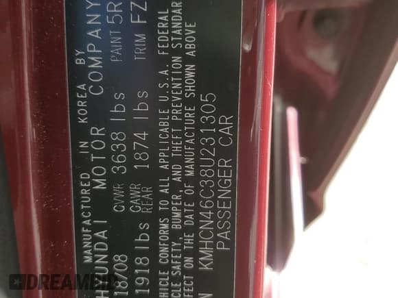 ✅ 2008 Hyundai Accent GLS • VIN: KMHCN46C38U231305 • Лот: 46529465. Опубликован ранее на Copart с пробегом 104 870 миль. Бесплатный доступ к архиву аукционных продаж из США и подробный отчёт об истории автомобиля на DreamBid. Изображение 12.