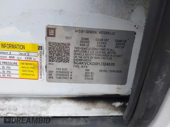 ✅ 2017 Buick Enclave Premium • VIN: 5GAKVCKD0HJ324570 • Лот: 42331496. Опубликован ранее на IAAI с пробегом 160 024 миль. Бесплатный доступ к архиву аукционных продаж из США и подробный отчёт об истории автомобиля на DreamBid. Изображение 9.