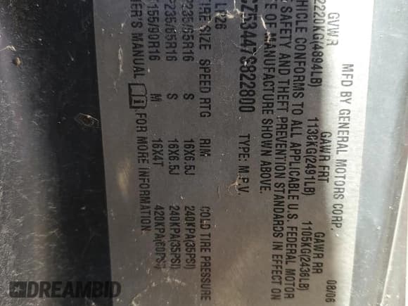 ✅ 2007 Saturn VUE V6 • VIN: 5GZCZ53447S822800 • Lot: 46201925. Wystawiony na Copart z przebiegiem 155 168 mil. Bezpłatny archiwum sprzedaży aukcyjnych z USA i szczegółowy raport historii pojazdu na DreamBid. Zdjęcie 12.