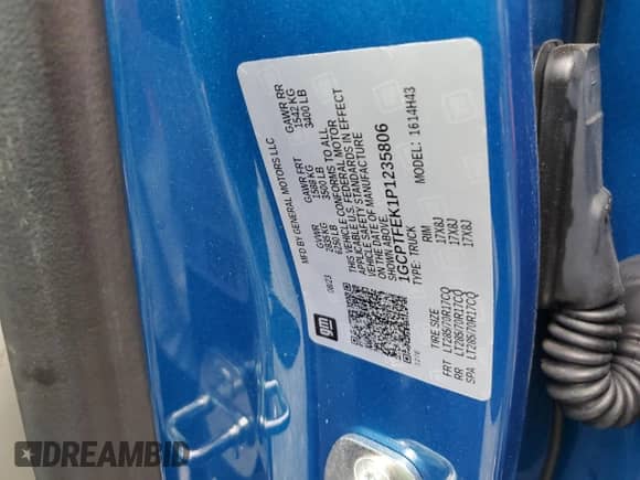 2023 Chevrolet Colorado 4WD ZR2 с VIN 1GCPTFEK1P1235806, выставлен на аукционе Copart как лот 72759114 с пробегом 11 090 миль миль и Списание • Salvage title. История ставок и продаж доступна на DreamBid. Изображение 12.