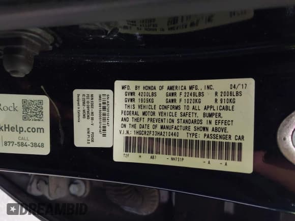 ✅ 2017 Honda Accord LX • VIN: 1HGCR2F33HA210440 • Lot: 43452703. Wystawiony na IAAI z przebiegiem 78 604 mil. Bezpłatny archiwum sprzedaży aukcyjnych z USA i szczegółowy raport historii pojazdu na DreamBid. Zdjęcie 9.