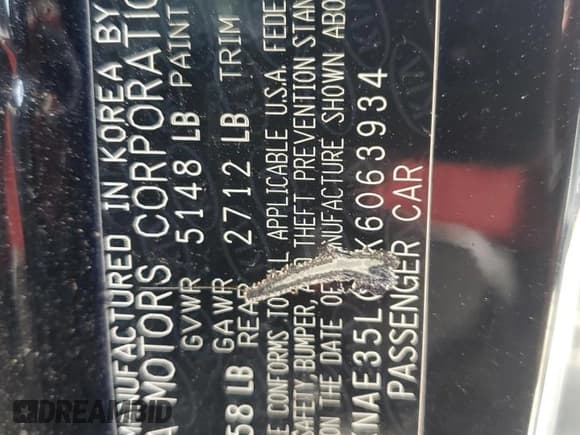 ✅ 2019 Kia Stinger GT • VIN: KNAE35LC7K6063934 • Lot: 60655415. Wystawiony na Copart z przebiegiem 189 018 mil. Bezpłatny archiwum sprzedaży aukcyjnych z USA i szczegółowy raport historii pojazdu na DreamBid. Zdjęcie 12.