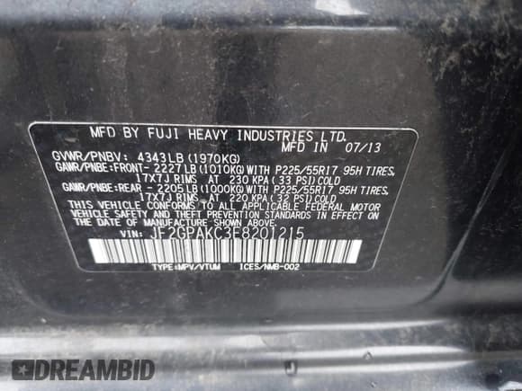 ✅ 2014 Subaru Crosstrek Limited • VIN: JF2GPAKC3E8201215 • Lot: 42410931. Listed on IAAI with 173,990 mi. Free auction sales archive from the USA and detailed vehicle history report at DreamBid. Image 9.