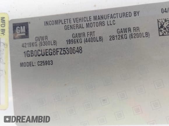 ✅ 2015 Chevrolet Silverado 2500HD Work Truck • VIN: 1GB0CUEG8FZ530648 • Лот: 42530381. Опубликован ранее на IAAI с пробегом 191 466 миль. Бесплатный доступ к архиву аукционных продаж из США и подробный отчёт об истории автомобиля на DreamBid. Изображение 9.