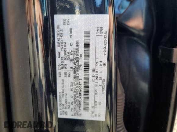 ✅ 2024 Ford F-150 Lightning XLT • VIN: 1FTVW3LK3RWG09712 • Lot: 80691815. Wystawiony na Copart z przebiegiem 13 349 mil. Bezpłatny archiwum sprzedaży aukcyjnych z USA i szczegółowy raport historii pojazdu na DreamBid. Zdjęcie 13.