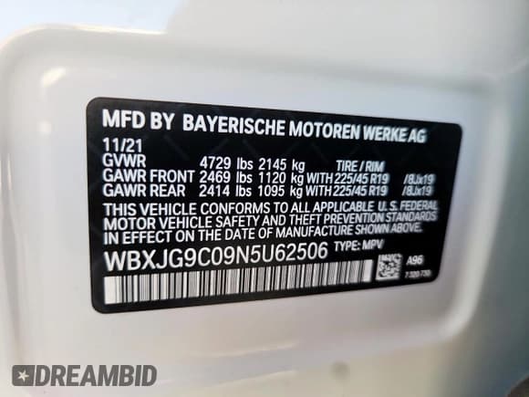 ✅ 2022 BMW X1 xDrive28i • VIN: WBXJG9C09N5U62506 • Lot: 65545995. Wystawiony na Copart z przebiegiem 20 066 mil. Bezpłatny archiwum sprzedaży aukcyjnych z USA i szczegółowy raport historii pojazdu na DreamBid. Zdjęcie 14.