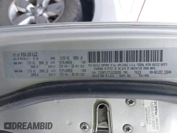 ✅ 2018 Ram 1500 Lone Star • VIN: 1C6RR7LM7JS339355 • Лот: 43402037. Опубликован ранее на IAAI с пробегом 112 324 миль. Бесплатный доступ к архиву аукционных продаж из США и подробный отчёт об истории автомобиля на DreamBid. Изображение 9.