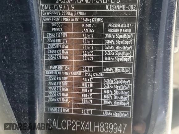 ✅ 2020 Land Rover Discovery Sport SE • VIN: SALCP2FX4LH839947 • Lot: 65128985. Wystawiony na Copart z przebiegiem 116 087 mil. Bezpłatny archiwum sprzedaży aukcyjnych z USA i szczegółowy raport historii pojazdu na DreamBid. Zdjęcie 13.