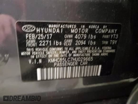 2017 Hyundai Ioniq Limited z VIN KMHC85LC7HU029665, wystawiony jako Copart lot #38176264 z przebiegiem 125 265 mil mil oraz . Historia ofert i sprzedaży dostępna na DreamBid. Obrazek 12.